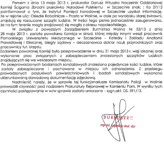 Czytelnik: Ubieg�oroczny problem makabrycznego odkrycia szcz�tek ludzkich w Wolinie wraca