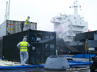 Chemicy z Dziwnowa dezynfekowali sprzęt kontyngentu wojskowego z Czadu