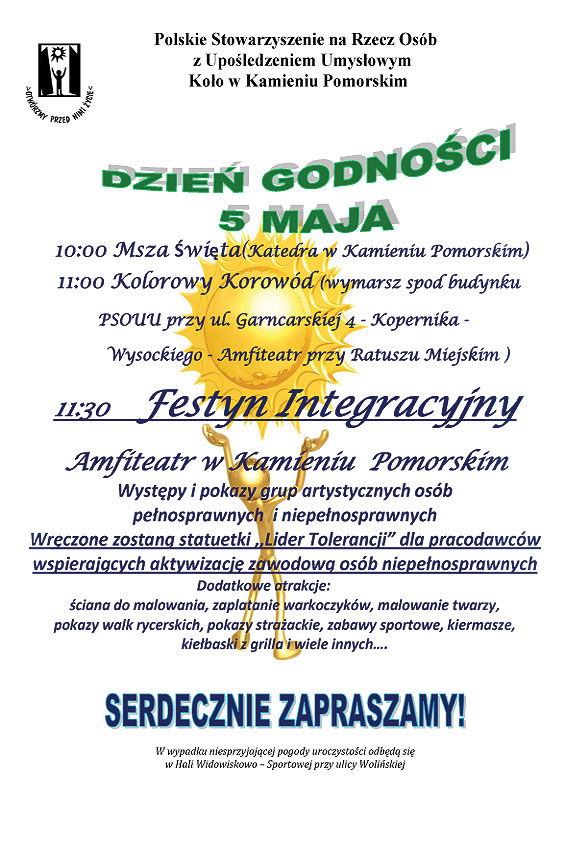 Zaproszenie na festyn integracyjny z okazji Dnia Godno�ci