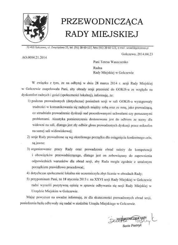 Co golczewscy radni - nie wszyscy - mają do ukrycia?