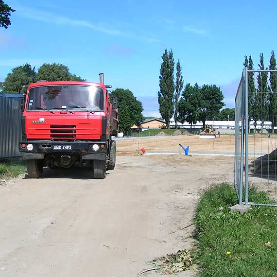 Post�p prac na stadionie w Kamieniu Pomorskim