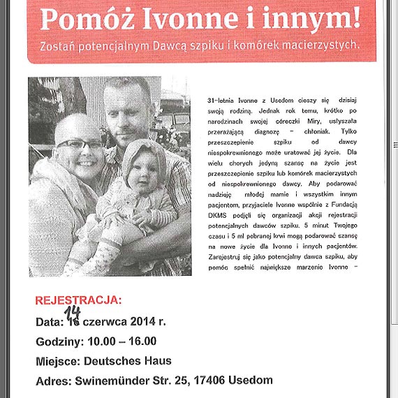 Przy��cz si� do walki z rakiem krwi. Informacje dla potencjalnych dawc�w