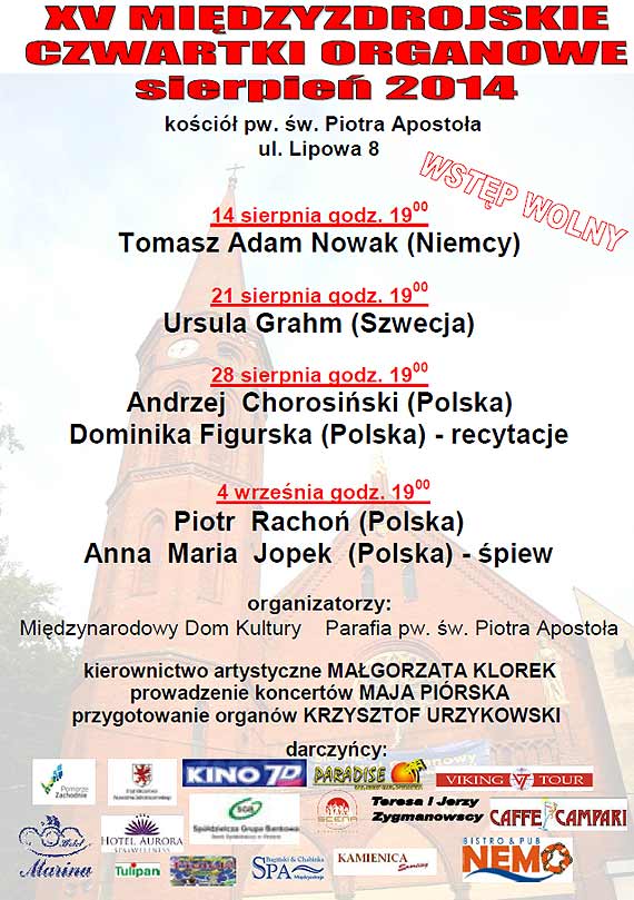 Zobacz program XV Midzyzdrojskich czwartkw organowych