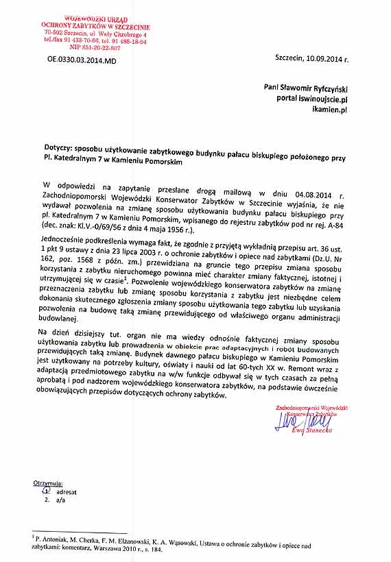 W Kamieniu Pomorskim zabytkami zajmuj� si� fachowcy kt�rzy si� na tym nie znaj�?