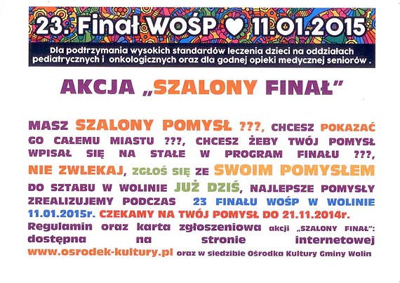 Wielka Orkiestra �wi�tecznej Pomocy 2014 Wolin AKCJA SZALONY FINA�