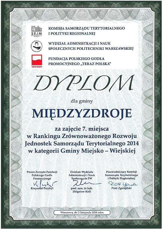 Gmina Mi�dzyzdroje w czo��wce rankingu zr�wnowa�onego rozwoju!