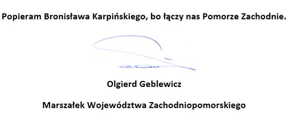 Olgierd Geblewicz i Stanis�aw Gaw�owski popieraj� Bronis�awa Karpi�skiego. Zobacz film!