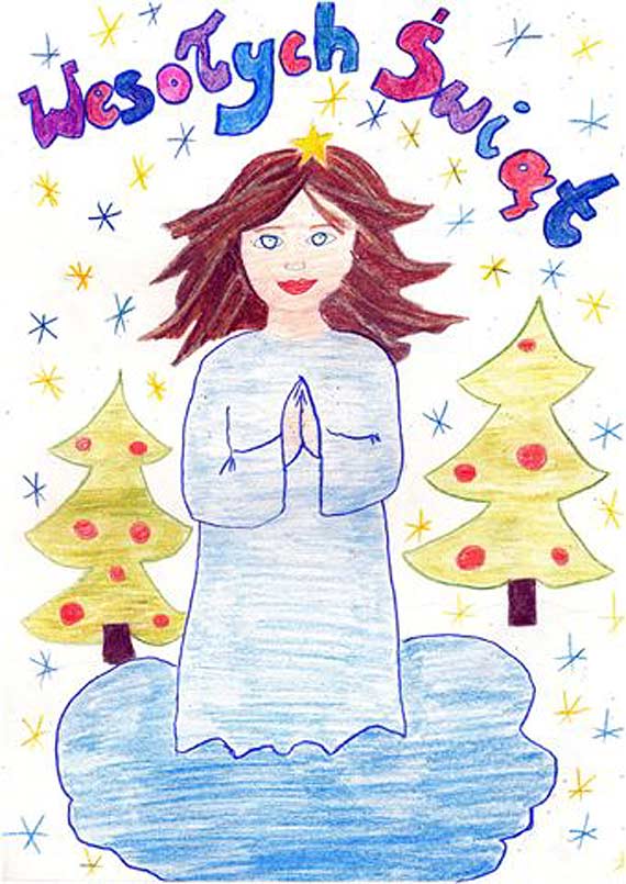 Ko�o Plastyczne ze Szko�y Podstawowej nr 2 przes�a�o kartki �wi�teczne