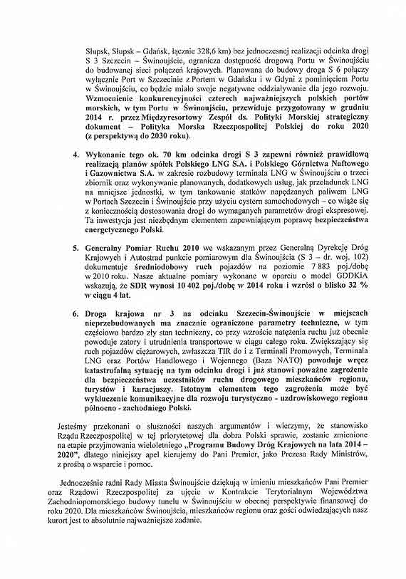 Radni z Mi�dzyzdroj�w zwracaj� si� do Ewy Kopacz  w sprawie drogi ekspresowej S3