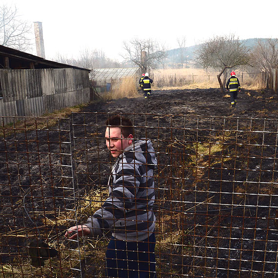 Pożar traw w Wapnicy. Na miejscu dwa zastępy strażaków