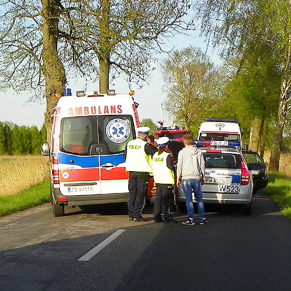 Uderzy�a w drzewo bo pasa�er zaci�gn�� hamulec r�czny