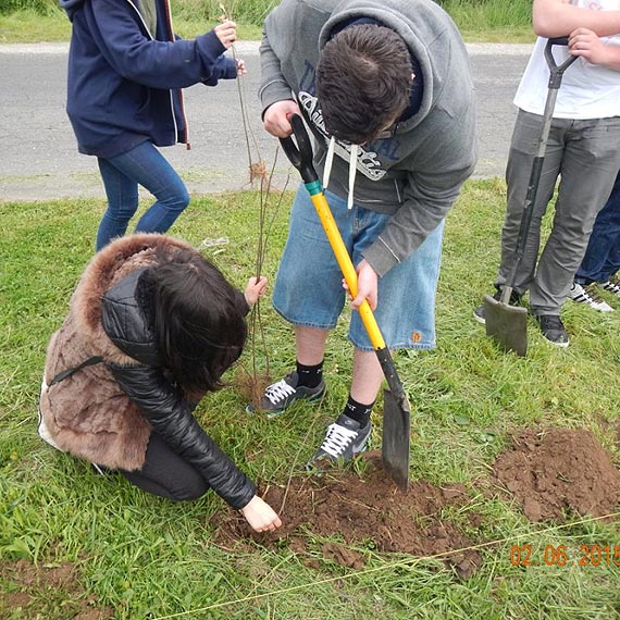 Ekologiczna akcja sadzenia drzew przez m�odzie�