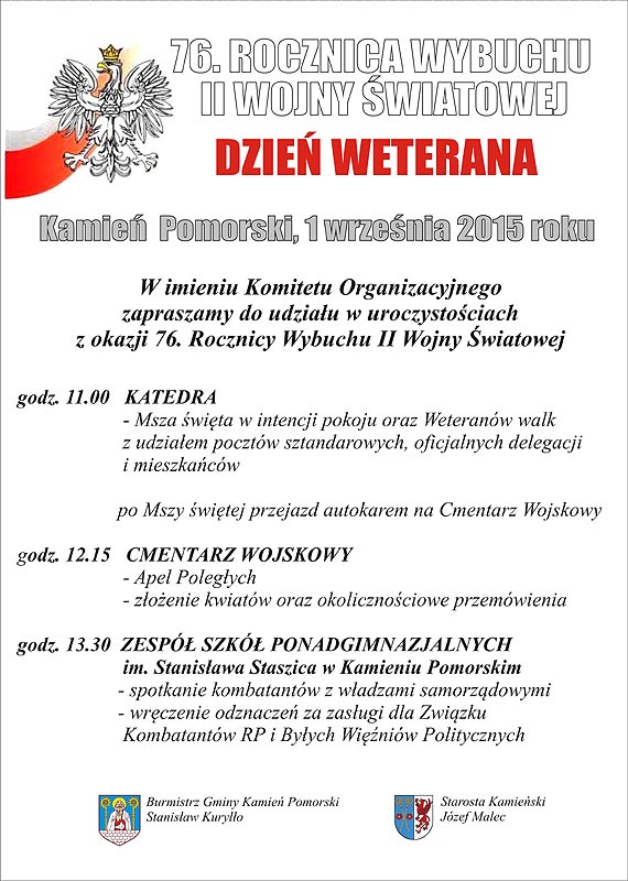 76. Rocznica Wybuchu II Wojny �wiatowej – Dzie� Weterana