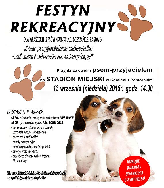 III Festyn rekreacyjny - pies przyjacielem cz�owieka  „zabawa i zdrowie na cztery �apy„