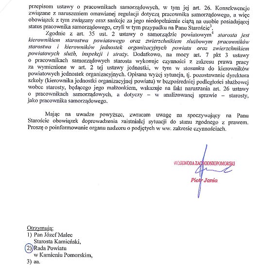 Kłopoty Starosty Kamieńskiego z żoną dyrektorką? Kto straci w tym przypadku stołek?