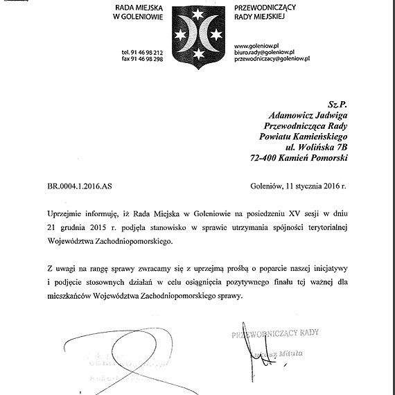 Goleniowscy radni w strachu. Nie chc wojewdztwa rodkowopomorskiego. Co na to Rada Powiatu w Kamieniu Pomorskim?