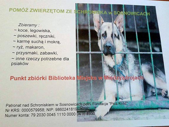 Zbieramy dary dla schroniska!