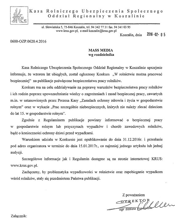 KRUS og�asza konkurs! Dowiedz si� szczeg��w!