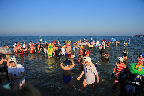 Kpielowy karnawa morsw na play w Ahlbeck. Zobacz film!