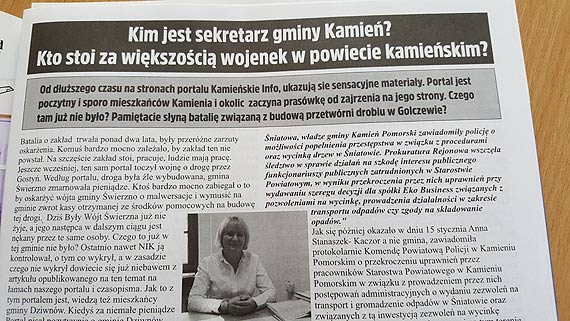„Kto stoi za większością wojenek w powiecie kamieńskim?” Czy redaktor Taranowicz obnażył mroczną działalność kamieńskiej urzędniczki Anny Stanaszek-Kaczor?