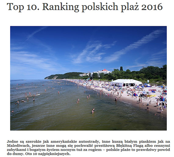 Midzyzdroje na 7 miejscu w rankingu pla!