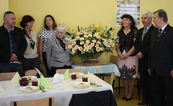 yczenia dla Jubilatki – Pani Krystyny Gierszewskiej-Dubik – 90- letniej honorowej obywatelki Gminy Wolin