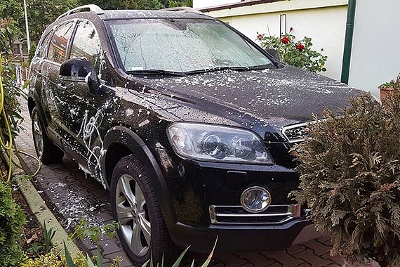 Samochd Iwony Czy - radnej z Midzyzdrojw, zosta w nocy opryskany piank montaow! Komu radna moga nadepn na odcisk?