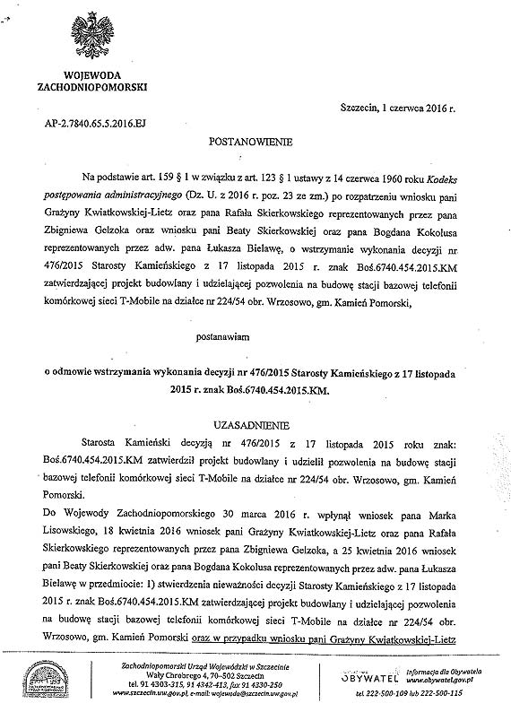 We Wrzosowie jednak stanie legalnie stacja bazowa telefonii komrkowej 