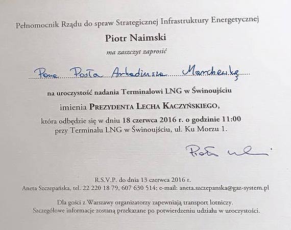 Terminal LNG w Świnoujściu będzie nosić imię Lecha Kaczyńskiego! Już 18 czerwca odbędzie się wielka uroczystość!