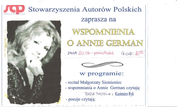 W Dziwnowie bd wspomina Ann German!