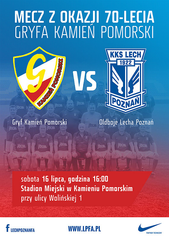 W sobot mecz z oldboyami Lecha z okazji 70-lecia kamieskiego gryfa!