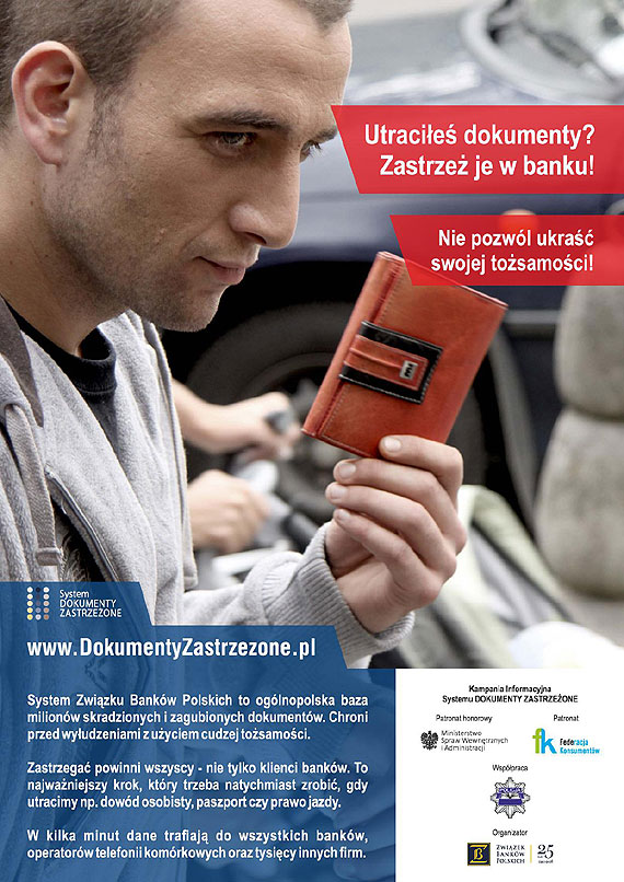 Utracie swoje dokumenty? Zastrze je w banku! 