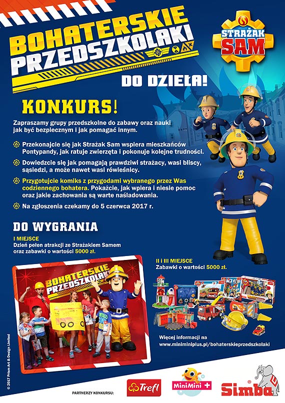 Przedszkolaki szukają codziennych bohaterów! Wystartował ogólnopolski konkurs Strażak Sam Bohaterskie Przedszkolaki