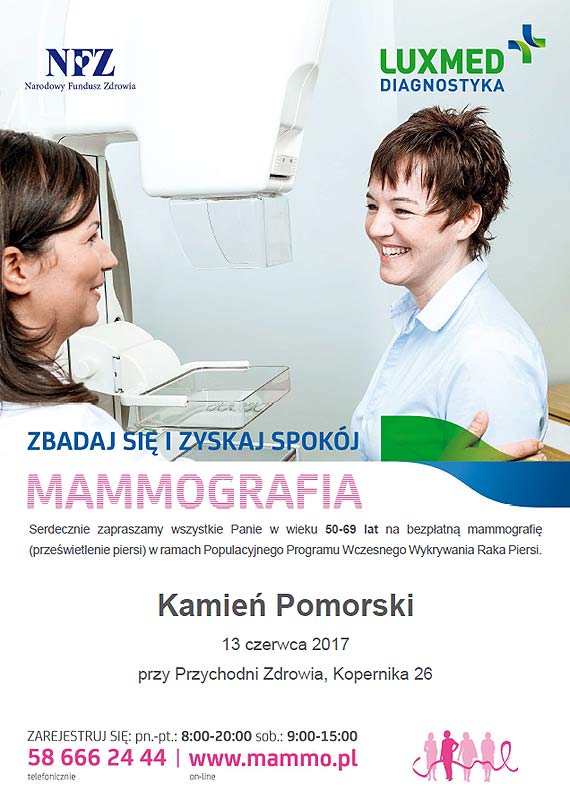 Masz 50-69 lat? Zrobia ju mammografi? 