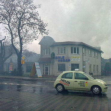 Kamie� Pomorski w tumanach dymu