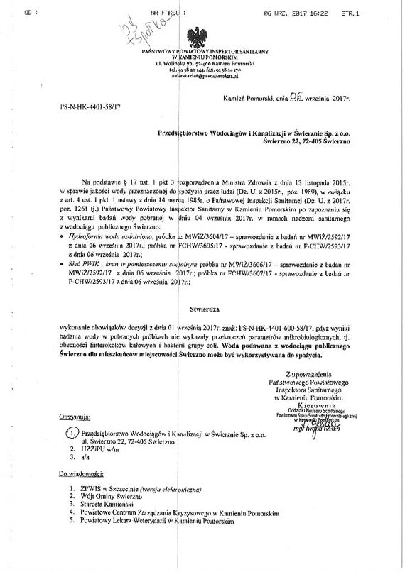 Woda w wierznie ju bez bakterii! 