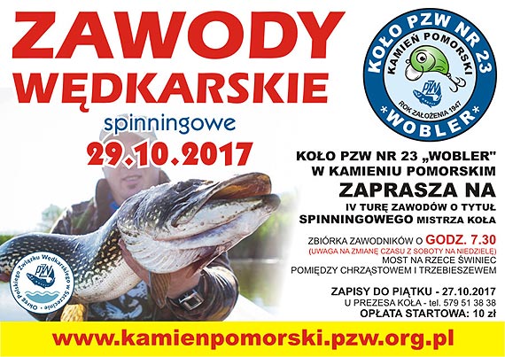 IV tura zawodów wędkarskich o tytuł Spinningowego Mistrza Koła PZW nr 23 "WOBLER" z Kamienia Pomorskiego w 2017r.