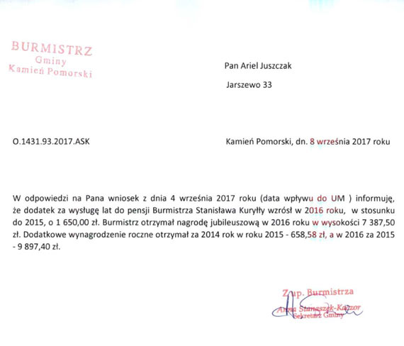 Program naprawczy ale wypata Burmistrza w gr o 25,5%!!