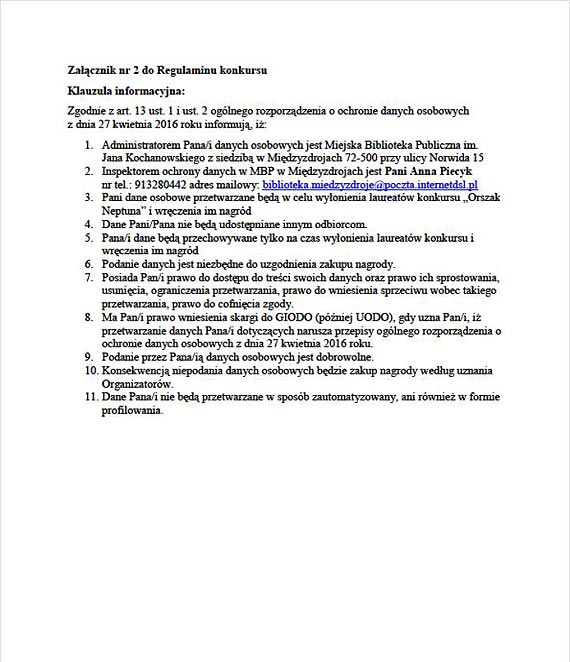 Docz do Orszaku Neptuna – konkurs dla dzieci
