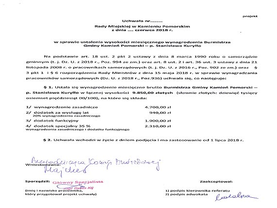 Radni przeciwko rzdowym obnikom pensji dla burmistrza!
