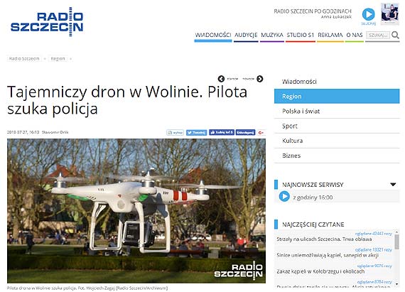 Tajemniczy dron w Wolinie. Pilota szuka policja