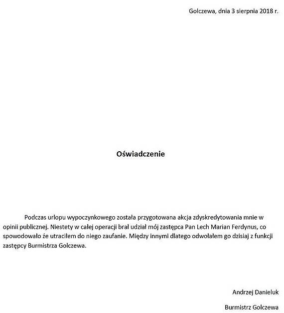 Kto sprawuje rzdy w Gminie Golczewo?