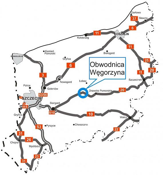 Jest decyzja ZRID dla obwodnicy Węgorzyna w ciągu DK20