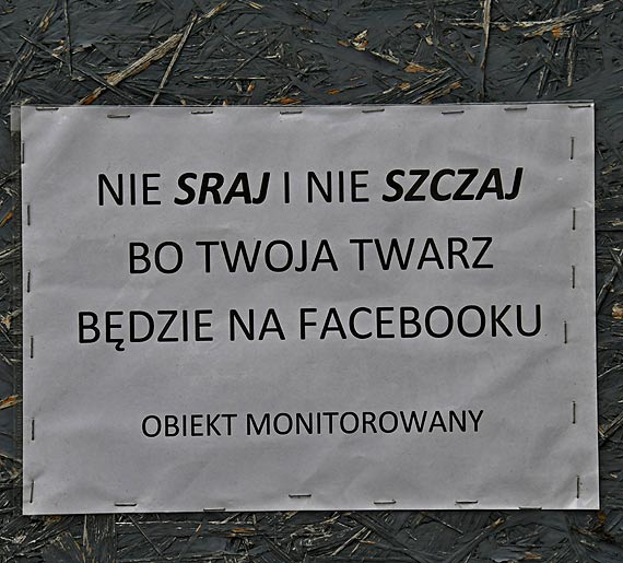 Ju nie wystarczaj tabliczki z zakazem, teraz dziaa groba umieszczenia fotki na FB