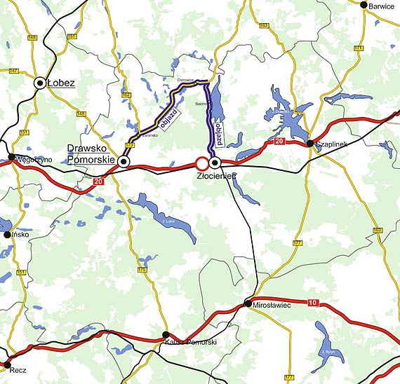 PKP wprowadza utrudnienia w ruchu na DK 20. Przebudowa przejazdu kolejowego w Z�ocie�cu