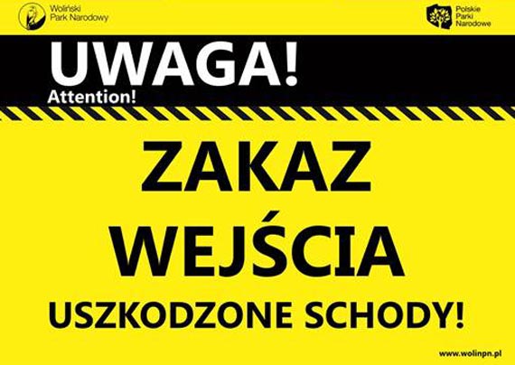 Schody zejciowe z Kawczej Gry na pla s zamknite do odwoania! Potny wiatr i sztorm uszkodzi schody zejciowe