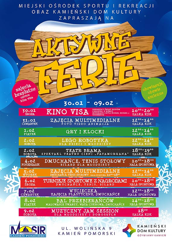 Aktywne ferie w MOSiR z KDK