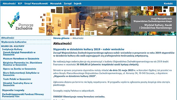 Stypendia marszaka dla artystw. Ruszy nabr wnioskw