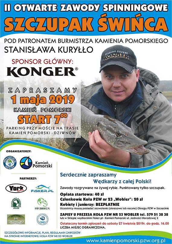 Zapraszamy na II Otwarte Zawody Spinningowe „SZCZUPAK WICA” 2019