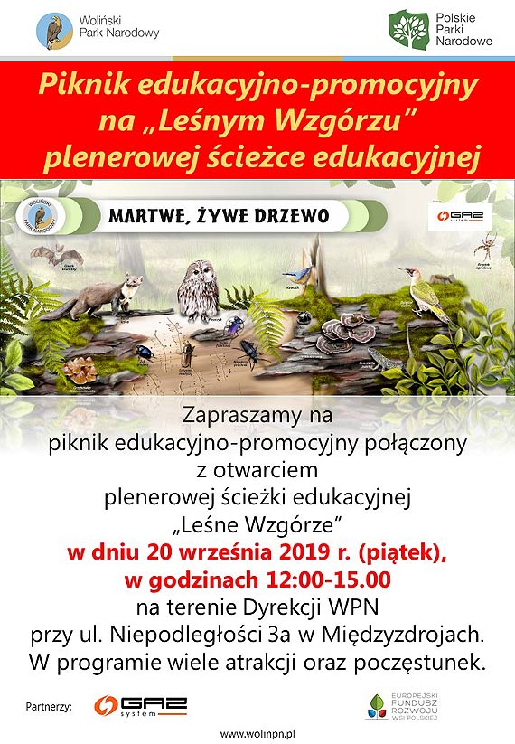 Zapraszamy na piknik edukacyjno-promocyjny poczony z otwarciem plenerowej cieki edukacyjnej